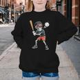 Halloween Skeleton Playing Baseball 67 Six Seven Meme Youth Crewneck Sweatshirt