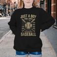 Just a Boy Who Loves Baseball Youth Crewneck Sweatshirt Just a Boy Who Loves Baseball Youth Crewneck Sweatshirt