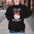 Just A Girl Who Loves Baseball Cute Retro Baseball Lover Youth Crewneck Sweatshirt