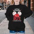 Little Slugger Boy Coming Soon Baby Announcement Baseball Youth Crewneck Sweatshirt