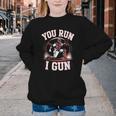 You Run I Gun Baseball Catcher Softball Player Youth Crewneck Sweatshirt You Run I Gun Baseball Catcher Softball Player Youth Crewneck Sweatshirt