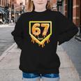 Six Seven 67 Meme Gen Alpha Slang Baseball 101 Youth Crewneck Sweatshirt
