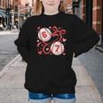 Six Seven Baseball Lover Sports Red Heart Bow Valentine Girl Youth Crewneck Sweatshirt