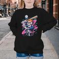 Skeleton Baseball Drip Boy Youth Dripping Baseball Halloween Youth Crewneck Sweatshirt