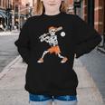 Skeleton Batting Baseball Halloween Youth Crewneck Sweatshirt