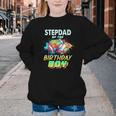 Stepdad Of The Birthday Boy Baseball Football Colorful Youth Crewneck Sweatshirt