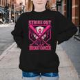 Strike Out Breast Cancer Baseball Ice Cream Drip Youth Crewneck Sweatshirt
