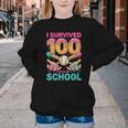 I Survived 100 Days Of School Baseball Ice Cream Drip Youth Crewneck Sweatshirt