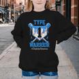 T1D Warrior Baseball Drip Diabetes Awareness Blue Ribbon Youth Crewneck Sweatshirt