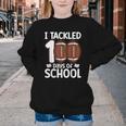 I Tackled 100 Days Of School Baseball Player Kids Teacher Youth Crewneck Sweatshirt I Tackled 100 Days Of School Baseball Player Kids Teacher Youth Crewneck Sweatshirt