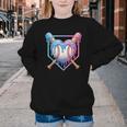 Valentines Baseball Heart Dripping Ice Cream Gen Z Alpha Youth Crewneck Sweatshirt Valentines Baseball Heart Dripping Ice Cream Gen Z Alpha Youth Crewneck Sweatshirt