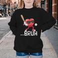 Valentines Bruh Red Heart Playing Baseball Men Boys Kids Youth Crewneck Sweatshirt