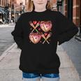 Valentines Day Drip Heart Baseball XOXO Boys Kids Men Sport Youth Crewneck Sweatshirt