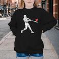 Valentines US Baseball Player Silhouette Heart Youth Crewneck Sweatshirt Valentines US Baseball Player Silhouette Heart Youth Crewneck Sweatshirt