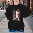 Vintage American Flag Baseball Batter Patriotic Home Run Youth Crewneck Sweatshirt