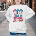 100 Days Of School Baseball Drip Bat 100th Day Of School Boy Youth Crewneck Sweatshirt