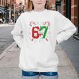 67 Baseball Christmas Candy Cane Snowflake Holiday Sports Youth Crewneck Sweatshirt