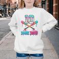 Baseball 10 Year Old Ice Cream Drip 10th Bday Double Digits Youth Crewneck Sweatshirt