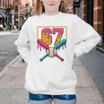 Baseball Ice Cream Drip Number 67 Player 67th Birthday Premium Tri-Blend Youth Crewneck Sweatshirt