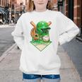 Baseball Life Style Ice Cream Drip Green Premium Tri-Blend Youth Crewneck Sweatshirt