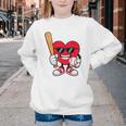 Heart Playing Baseball Valentines Day Youth Crewneck Sweatshirt Heart Playing Baseball Valentines Day Youth Crewneck Sweatshirt