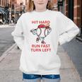 Hit Hard Run Fast Turn Left Baseball Player Premium Tri-Blend Youth Crewneck Sweatshirt