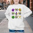 Mardi Gras Baseball Coquette Bow Fat Tuesday Parade Girls Youth Crewneck Sweatshirt Mardi Gras Baseball Coquette Bow Fat Tuesday Parade Girls Youth Crewneck Sweatshirt