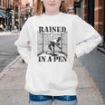 Raised In a Pen Baseball Pitcher Saying Bullpen Youth Crewneck Sweatshirt Raised In a Pen Baseball Pitcher Saying Bullpen Youth Crewneck Sweatshirt