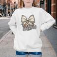 Wildcats Baseball Leopard Print Coquette Bow Mascot Game Day Youth Crewneck Sweatshirt