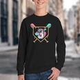 3rd Third Birthday Baseball Bat Ice-Cream Drip 3yrs Old Boys Youth Crewneck Sweatshirt