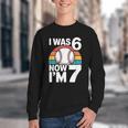 I Was 6 Now Im 7 Baseball Birthday Age 7 Youth Crewneck Sweatshirt