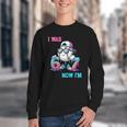 I Was 6 Now I'm 7 Baseball Birthday Drip Ice Cream Boy Youth Crewneck Sweatshirt