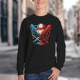 American Baseball Drip Graffiti Ball And Bat Youth Crewneck Sweatshirt