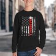 American Flag Baseball Team Baseball Player Baseball Youth Crewneck Sweatshirt