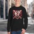 Baseball Candy Cane Drip 6 7 Six Seven Meme Christmas Boys Youth Crewneck Sweatshirt