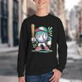 Baseball Character Cartoon Batter Drip Style Women Men Youth Crewneck Sweatshirt Baseball Character Cartoon Batter Drip Style Women Men Youth Crewneck Sweatshirt