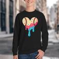 Baseball Drip Melting Ice Cream Baseball Heart Boys Girls Youth Crewneck Sweatshirt Baseball Drip Melting Ice Cream Baseball Heart Boys Girls Youth Crewneck Sweatshirt