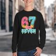 Baseball Drip Number 67 Player Trendy 6 7 Meme Youth Crewneck Sweatshirt
