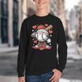 Baseball Drip Valentine Boys Women Men Hearts Sport Love Youth Crewneck Sweatshirt