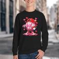 Baseball Drip Valentine Sports Vday Ice Cream Drip Heart Youth Crewneck Sweatshirt