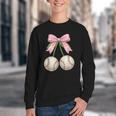 Baseball Girls Women Coquette Pink Bow Baseball Youth Crewneck Sweatshirt Baseball Girls Women Coquette Pink Bow Baseball Youth Crewneck Sweatshirt