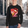 Baseball Heart Valentine Baseball Ice Cream Drip Boys Girls Youth Crewneck Sweatshirt