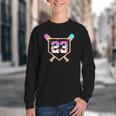Baseball Ice Cream Drip Number 23 Player 23rd Birthday Youth Crewneck Sweatshirt Baseball Ice Cream Drip Number 23 Player 23rd Birthday Youth Crewneck Sweatshirt
