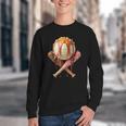 Baseball Ice Cream Drip Style Melting Ice Cream Youth Teen Youth Crewneck Sweatshirt