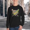 Baseball Mardi Gras Home Plate Ice Cream Drip Carnival Mask Youth Crewneck Sweatshirt Baseball Mardi Gras Home Plate Ice Cream Drip Carnival Mask Youth Crewneck Sweatshirt
