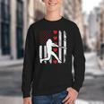 Baseball Silhouette Heart USA Flag Hearts American Boys Kids Youth Crewneck Sweatshirt Baseball Silhouette Heart USA Flag Hearts American Boys Kids Youth Crewneck Sweatshirt