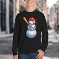 Baseball Snowman Merry Christmas Xmas Pajamas Men Women Kids Youth Crewneck Sweatshirt