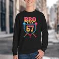 Bro I’m 67 Baseball Drip Number 67 Player 67th Birthday Youth Crewneck Sweatshirt