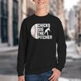 Chicks Dig The Pitcher Baseball Youth Crewneck Sweatshirt Chicks Dig The Pitcher Baseball Youth Crewneck Sweatshirt