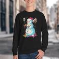 Christmas Baseball Snowman Drip For Boys Men Girls Women Youth Crewneck Sweatshirt